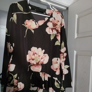 Black and floral high-low top